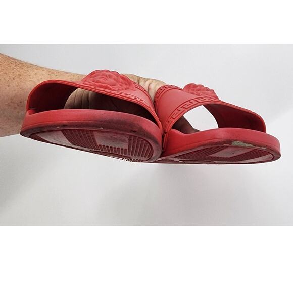 Versace Palazzo Medusa Pool Slides 'Cardinal Red Women's 9.5 Men's 8 - Picture 9 of 13